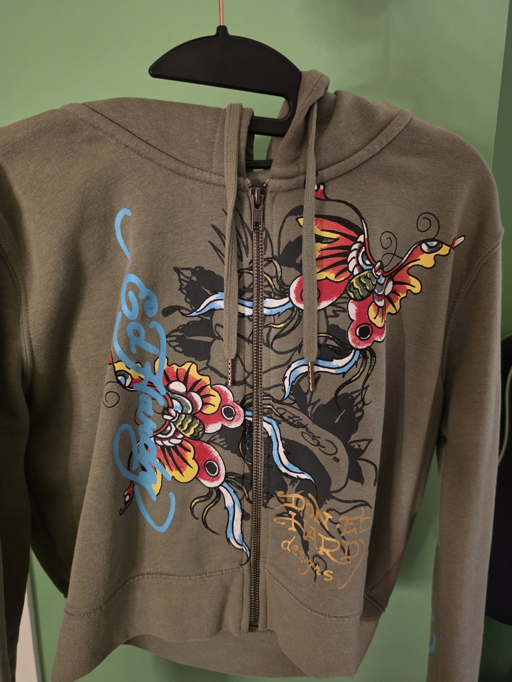 Ed Hardy cropped zip up